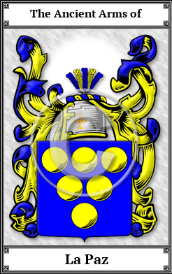 La Paz Family Crest Download (JPG)  Book Plated - 150 DPI